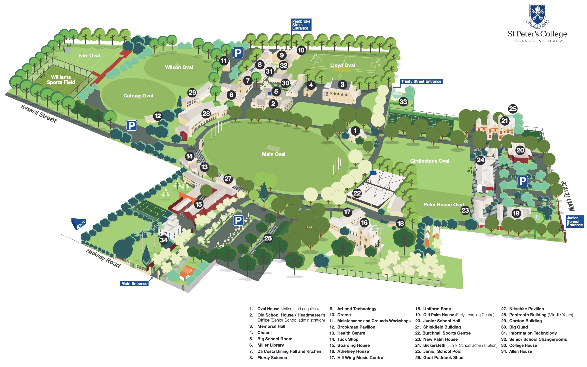Saint Peters College campus map