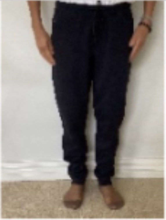 Track pants with cuff front