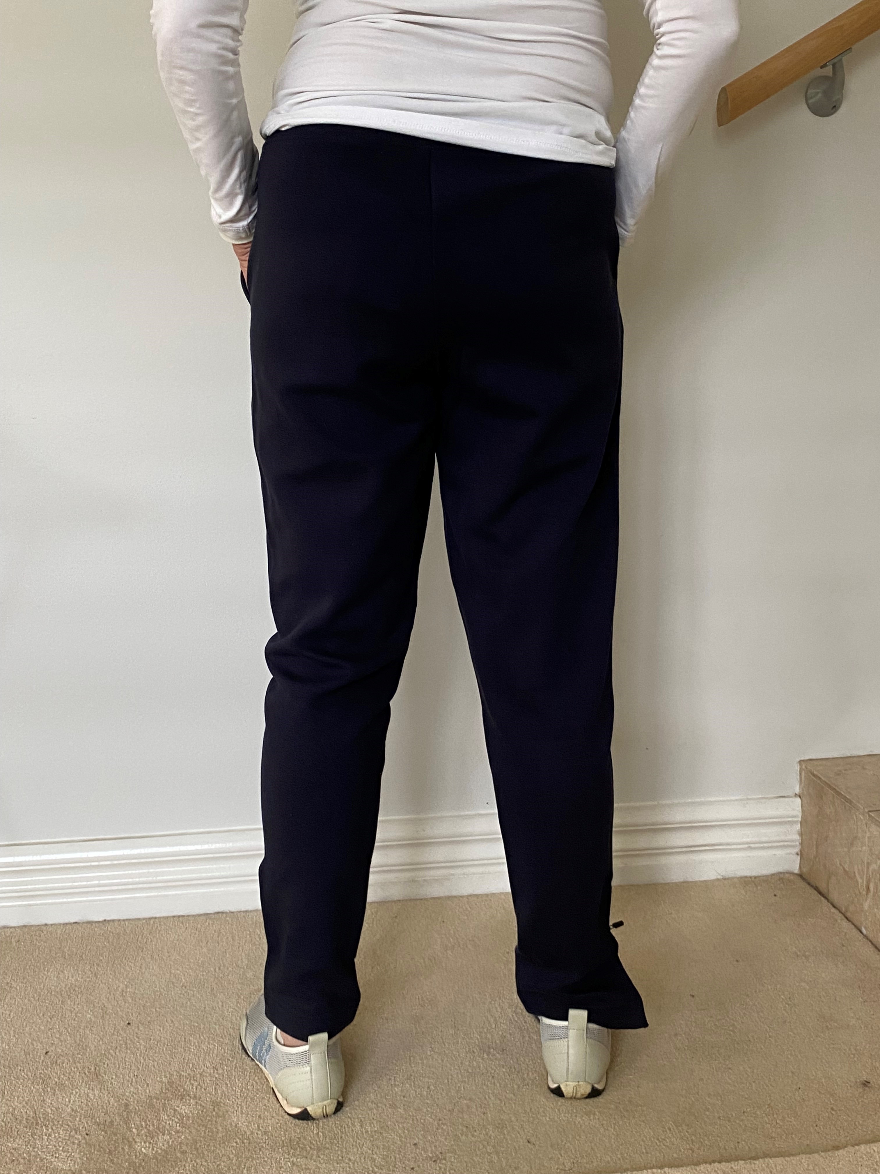Track pants with zip back