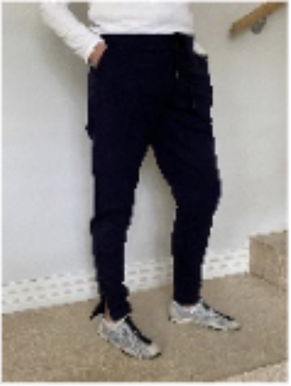 Track pants with zip front